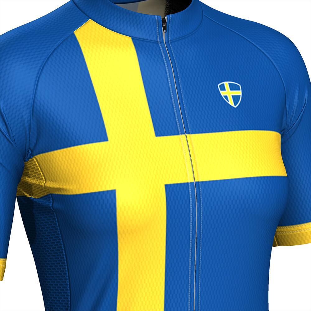 Women's Sweden National Flag Short Sleeve Cycling Jersey