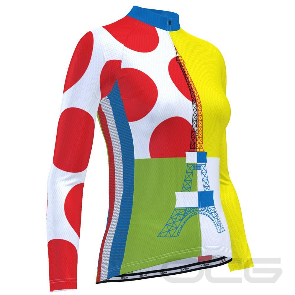 Women's Tour de France Leaders KOM Sprinters Long Sleeve Cycling Jersey