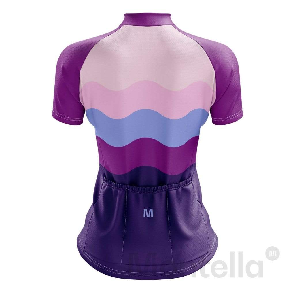Women's Wavy Purple Cycling Jersey