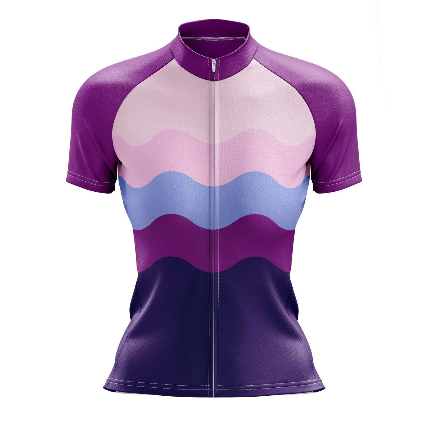 Women's Wavy Purple Cycling Jersey
