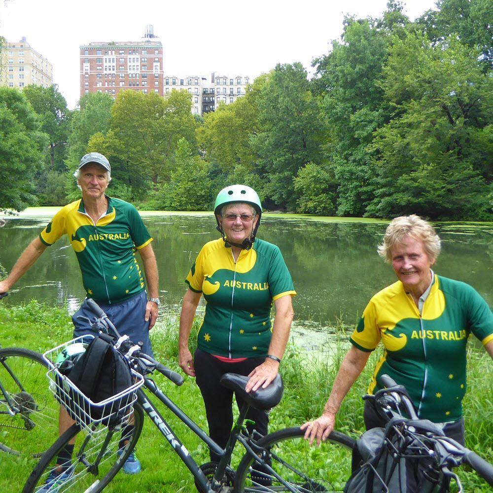 Women's Australia Green & Gold Kangaroo Short Sleeve Cycling Jersey