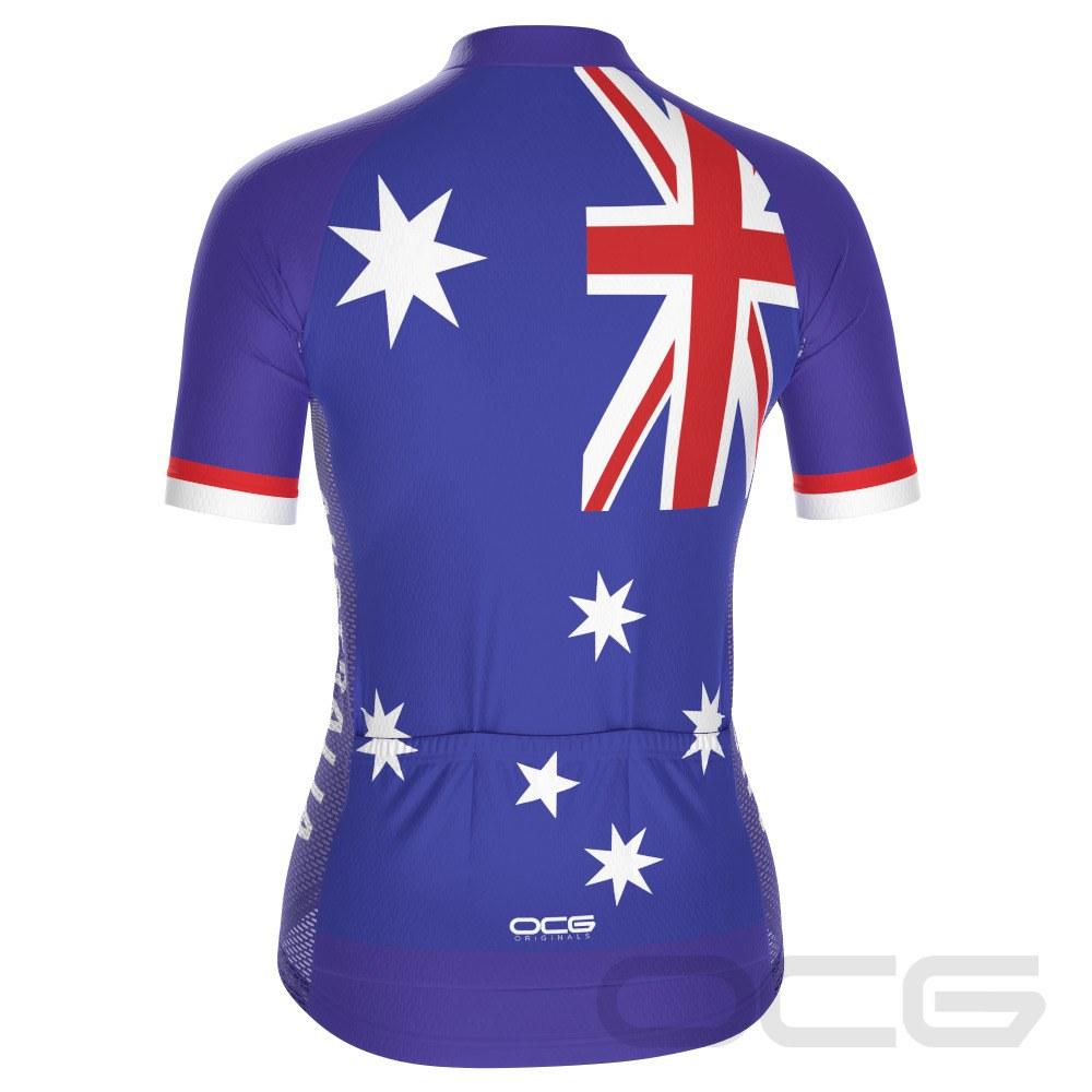 Women's Australia Flag Southern Cross Short Sleeve Cycling Jersey