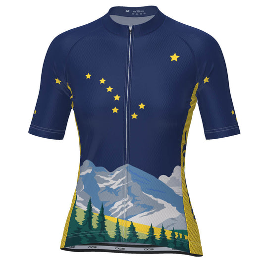 Women's Alaska US State Icon Short Sleeve Cycling Jersey